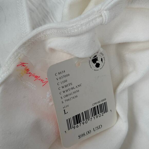 FREE PEOPLE MOVEMENT Prima Shortsie Romper Size Large NWT White Athleisure - Picture 7 of 16
